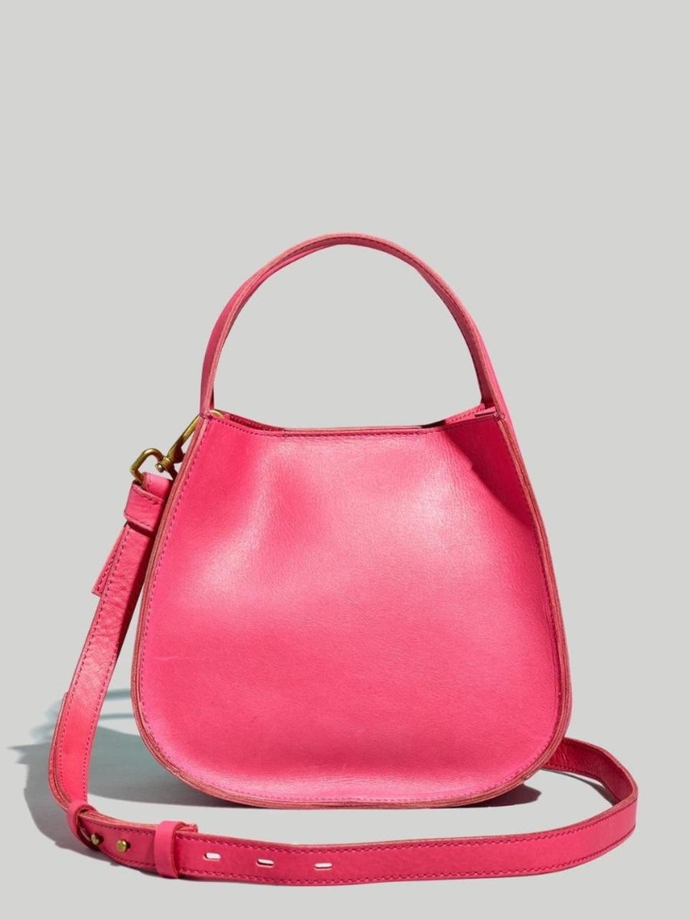 Madewell pink leather Sydney cross body bag